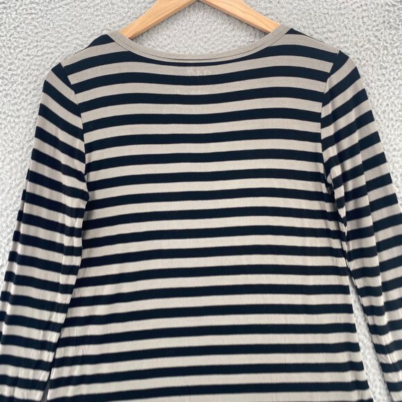 Maurices Top Womens Small Gray Black Striped 24/7 Long Sleeve Stretch Pullover* - Picture 4 of 11